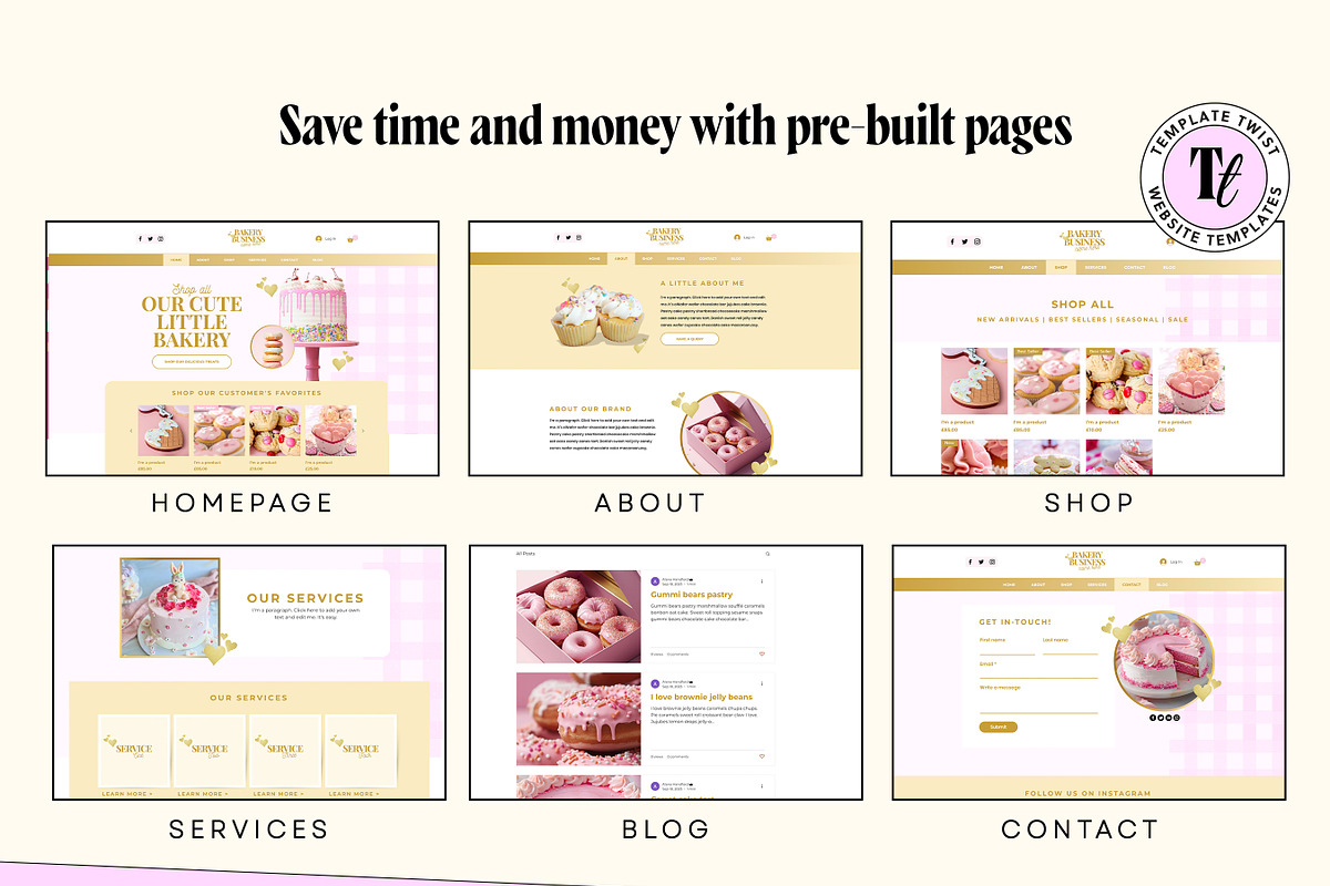 Pastel Pink Bakery Website Template, a Wix Template by Template Twist Shop (Photo 7 of 10)