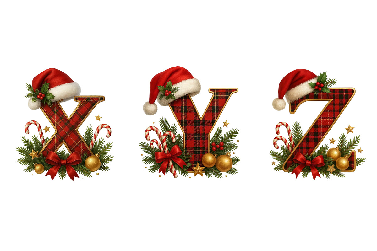 Christmas Alphabet Latter Clipart Pn, an Illustration by Daily.Designs (Photo 3 of 5)