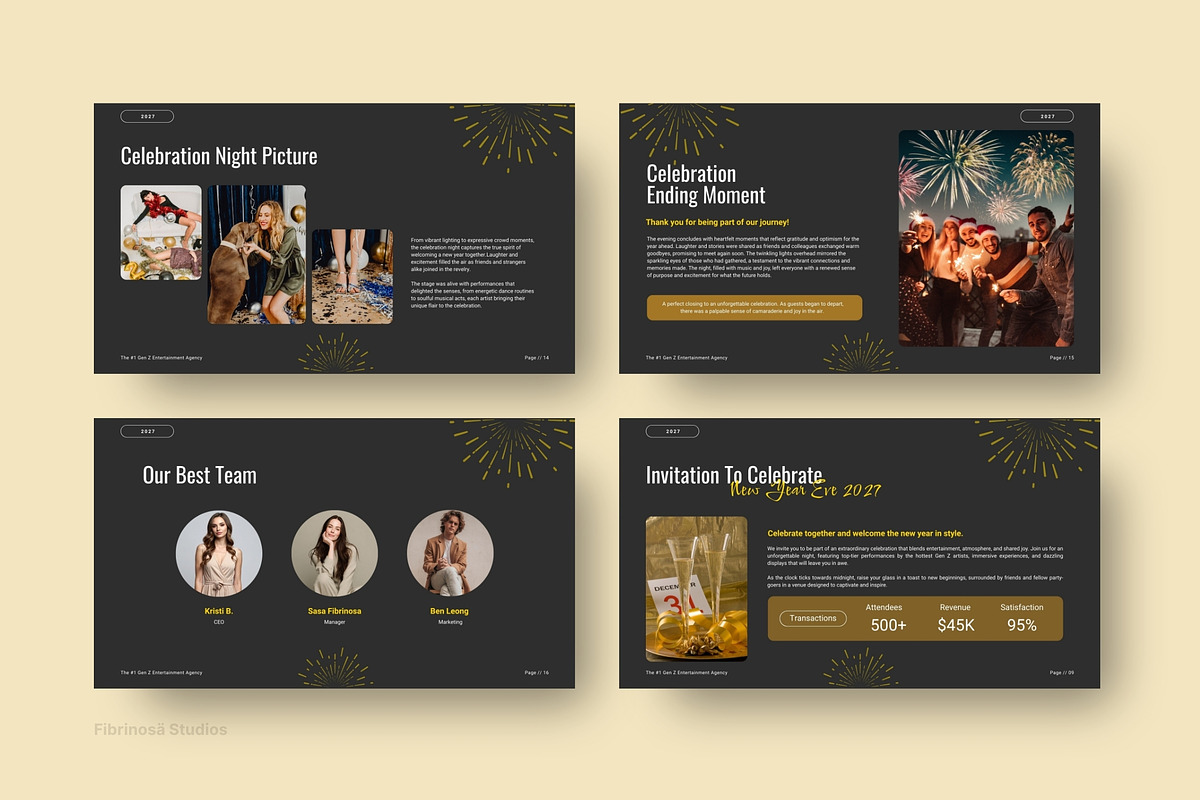 Black Gold Happy New Year 2027, a Presentation Template by FIBRINOSÄ (Photo 3 of 6)