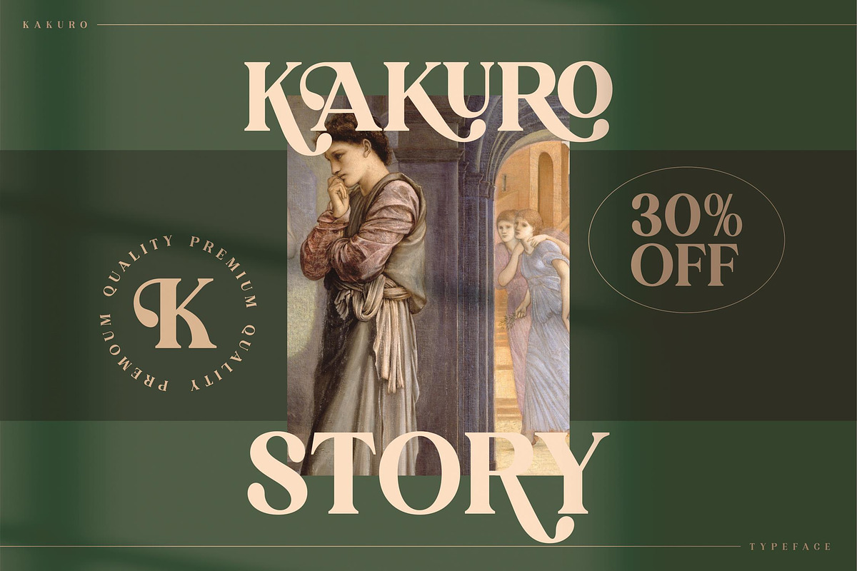 KAKURO Classy Serif Font, a Script Font by Storytype Studio (Photo 5 of 9)