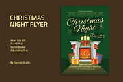 Retro Christmas Night Flyer Template, a Flyer Template by Gumico Studio. (Thumbnail 1 of 3)
