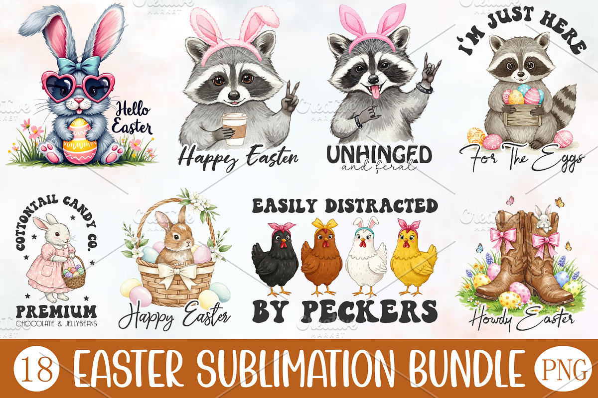 Easter Sublimation Bundle PNG, an Illustration by RobertsArt