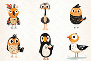 Quirky Birds Hand-Drawn Clipart, an Illustration by DreamCafeArt (Thumbnail 4 of 8)