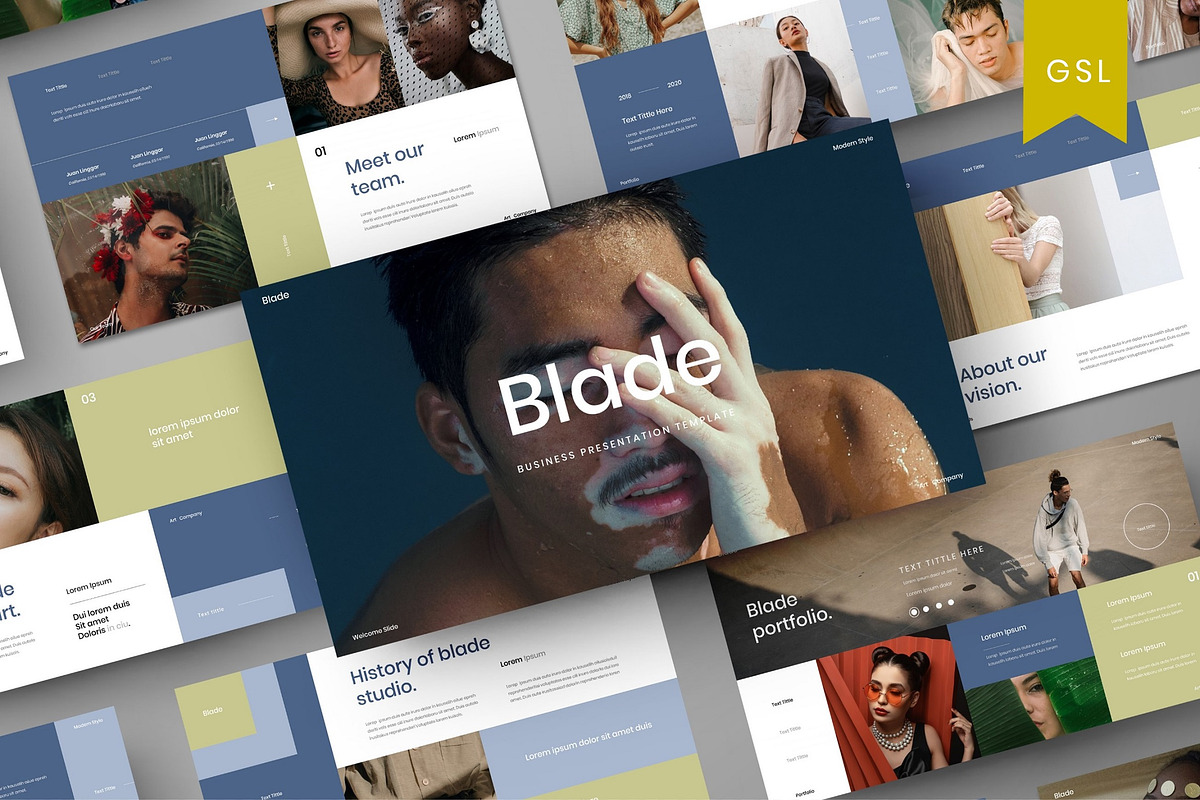 Blade - Business Google Slide, a Presentation Template by Dens Creative Studio (Photo 1 of 6)