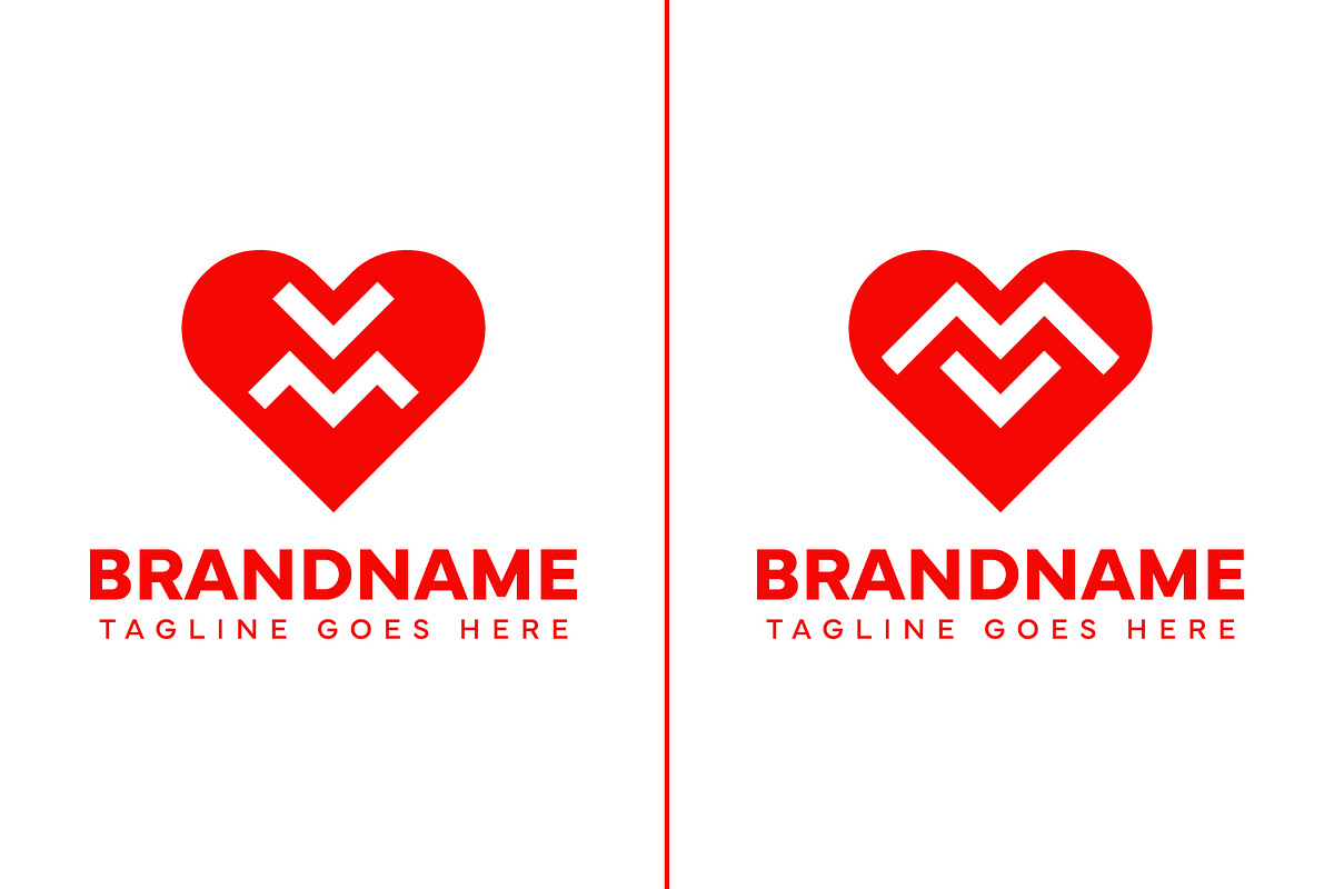 Letters VM and MV Love Logo, a Branding & Logo Template by Pray Art Design Studio