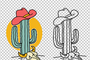 Cactus Cowboy Hat Svg Cut Printable