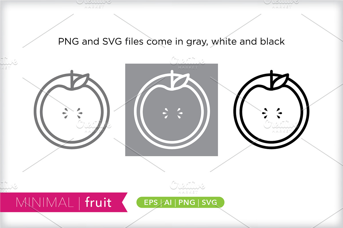 Minimal fruit icons, an Outline Icon by Picture Window (Photo 2 of 5)