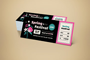 Ticket Spring Festival, a Card Template by graphicook (Thumbnail 2 of 3)