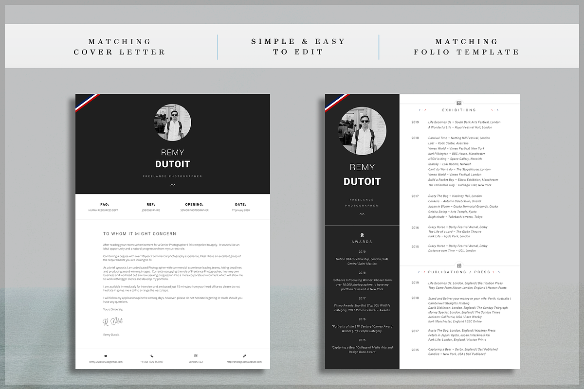 Portfolio Resume / Photographer CV, a Resume Template by introDuice - CV / Resumes (Photo 4 of 6)