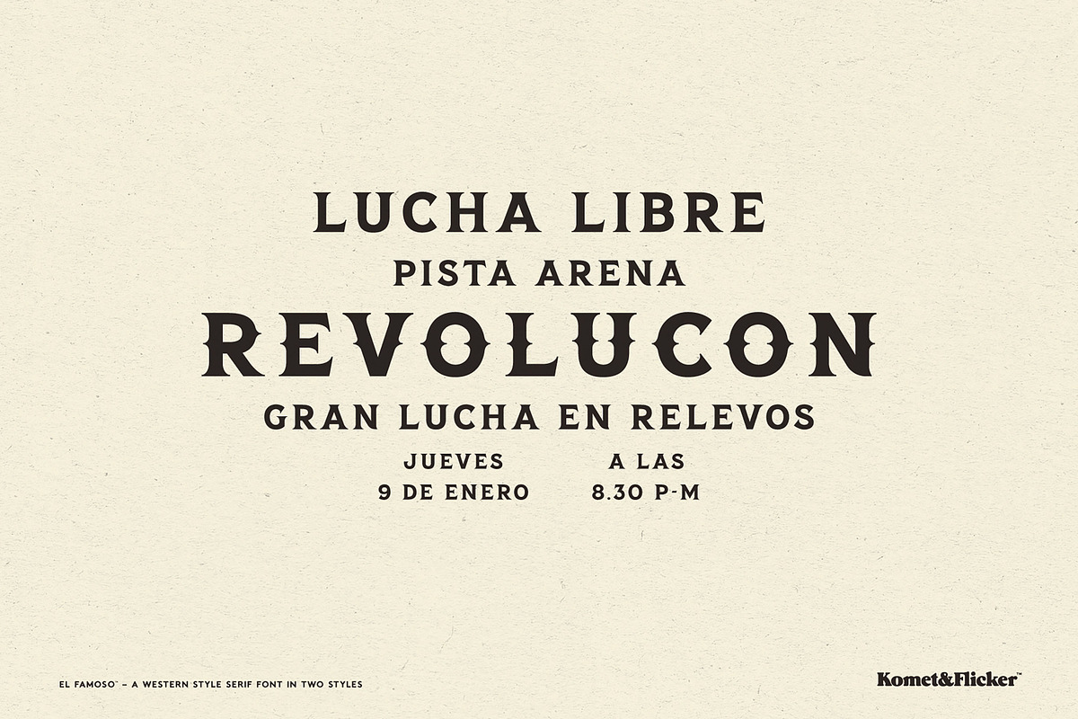 El Famoso - A Western Style Font, a Serif Font by Komet & Flicker (Photo 3 of 12)