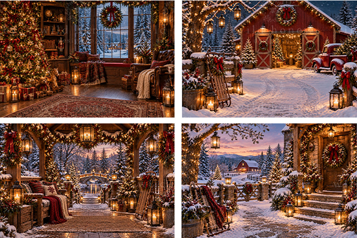 Christmas Digital Backdrops BUNDLE, a Layer Style Add-On by Wild Honey Design Co. (Photo 4 of 4)