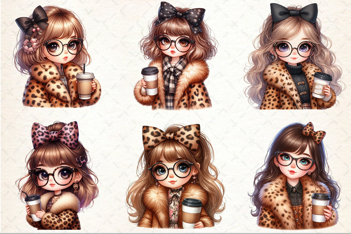 Girl Clipart, Leopard Bow Clip Art,, an Illustration by Rose Art (Photo 3 of 4)