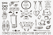 Fathers day doodle vintage male set, an Object Graphic by Tatianakost49 (Thumbnail 2 of 2)