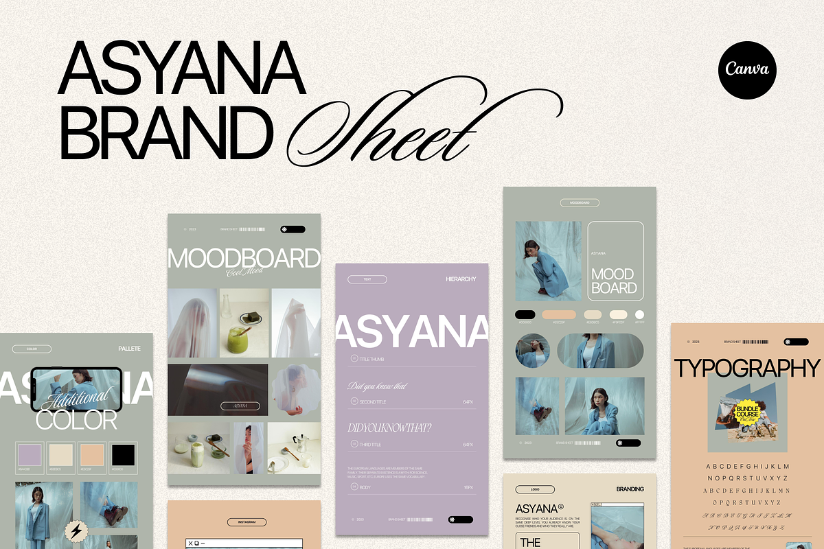 Asyana - Brand Sheet Template, a Branding & Logo Template by Creavora (Photo 4 of 9)