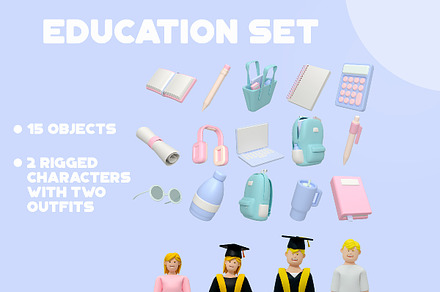 Education Set 3D model, an Object 3D Model by Artem Varnitsin