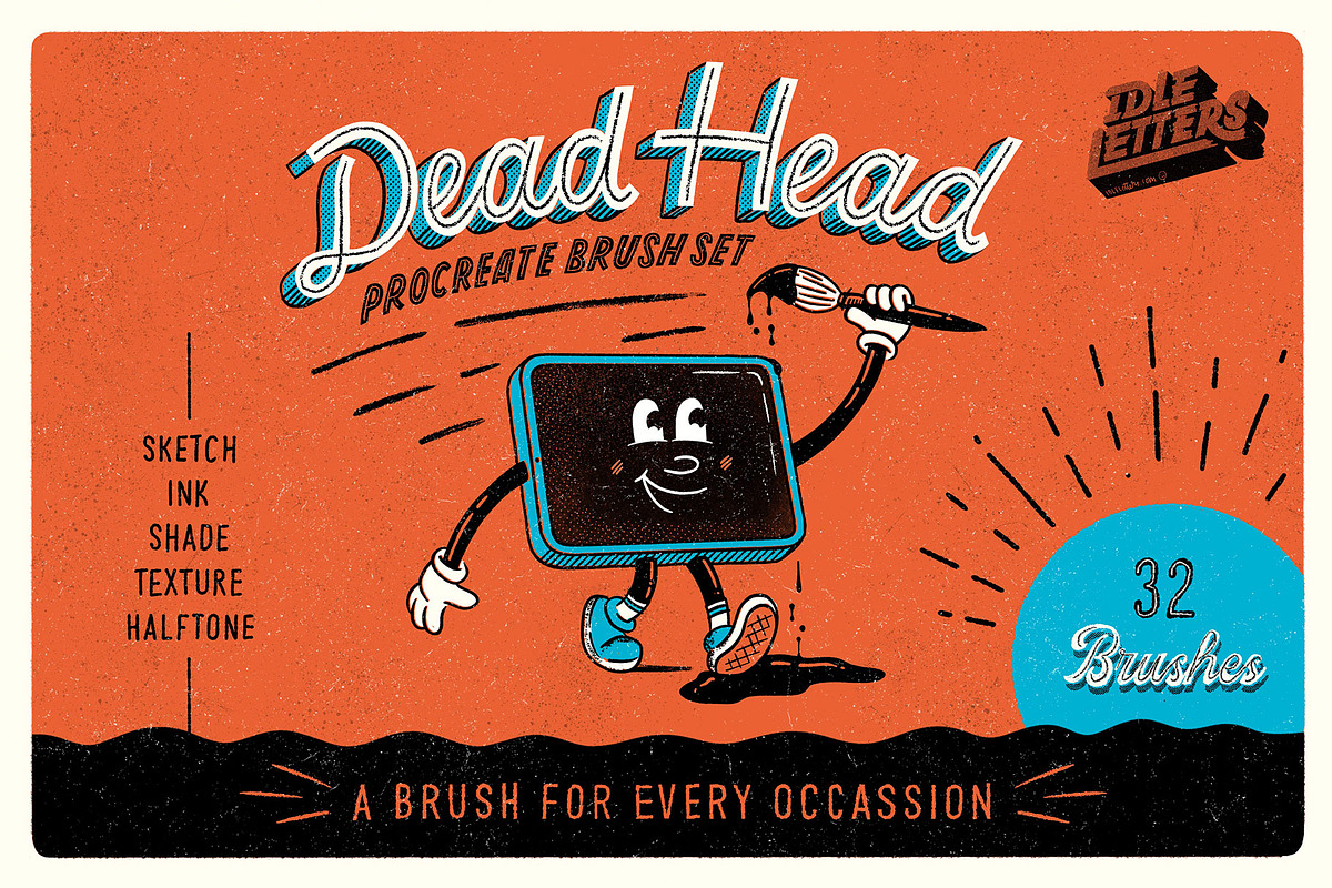 Dead Head Procreate Brush Set, a Brush Add-On by Idle Letters (Photo 1 of 11)