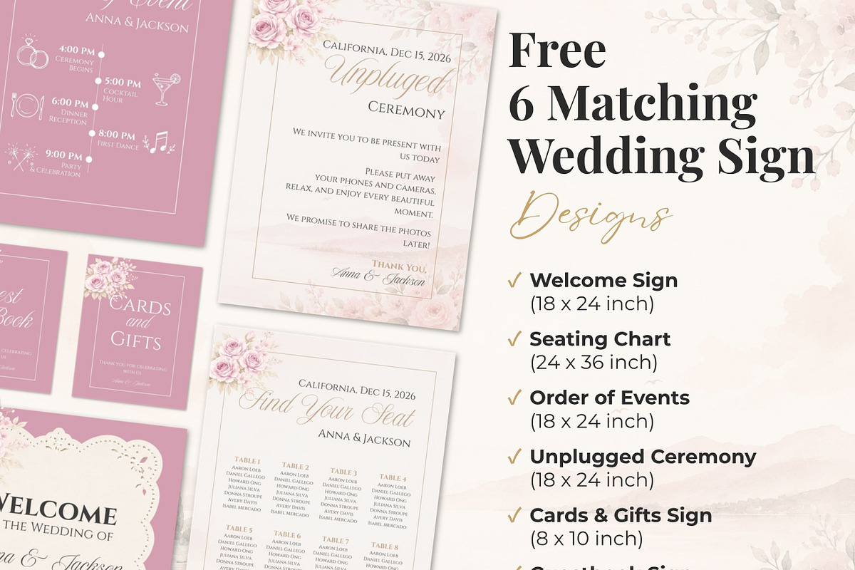 Blush Pink Wedding Website, a Landing Page Template by Everyday Perfection (Photo 8 of 12)