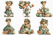 Watermelon Girl Clipart, an Illustration by Craft Nest (Thumbnail 4 of 12)