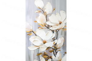 Set Interior Floral Artwork Impasto