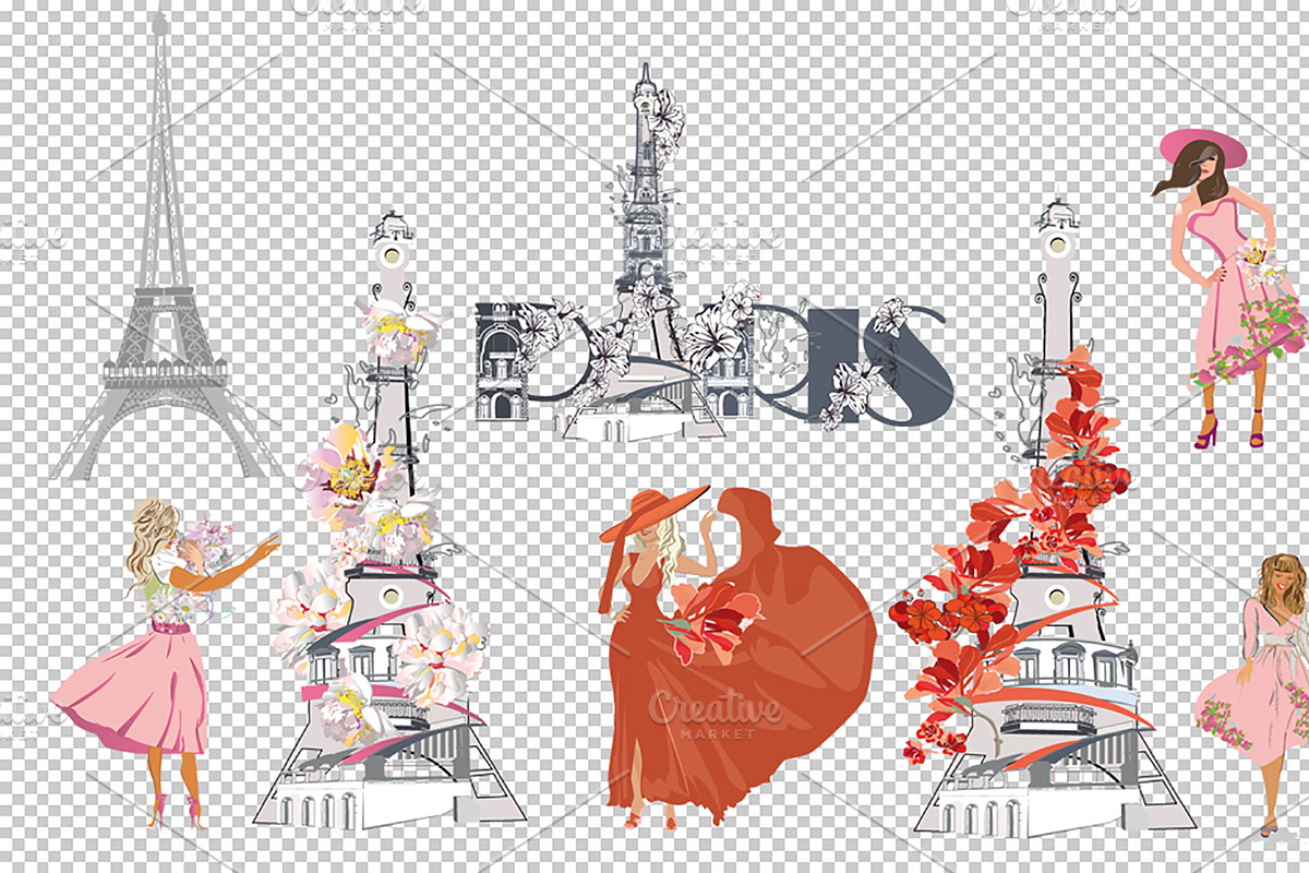 Beautiful girls and the Eiffel tower, an Illustration by Laifalight (Photo 5 of 5)
