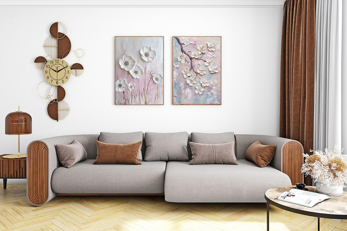 Textural Floral Wall Art Collection, an Illustration by PrintablesByFranklyn (Photo 5 of 10)