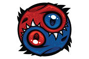 Red and Blue Yin Yang Dragons, an Illustration by Schwegel Illustration (Thumbnail 2 of 3)