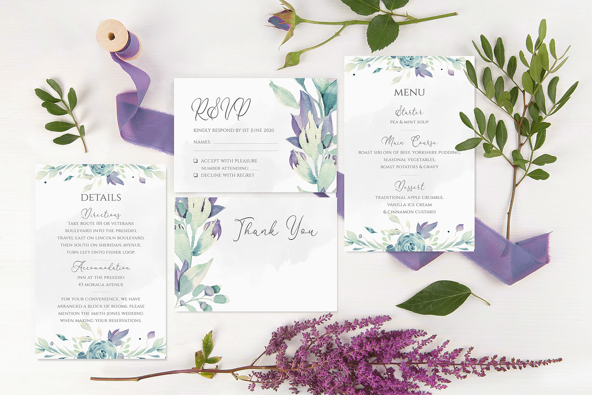 Mountain Summer 6 Piece Wedding Set, an Invitation Template by R Whitehurst Design (Photo 6 of 6)