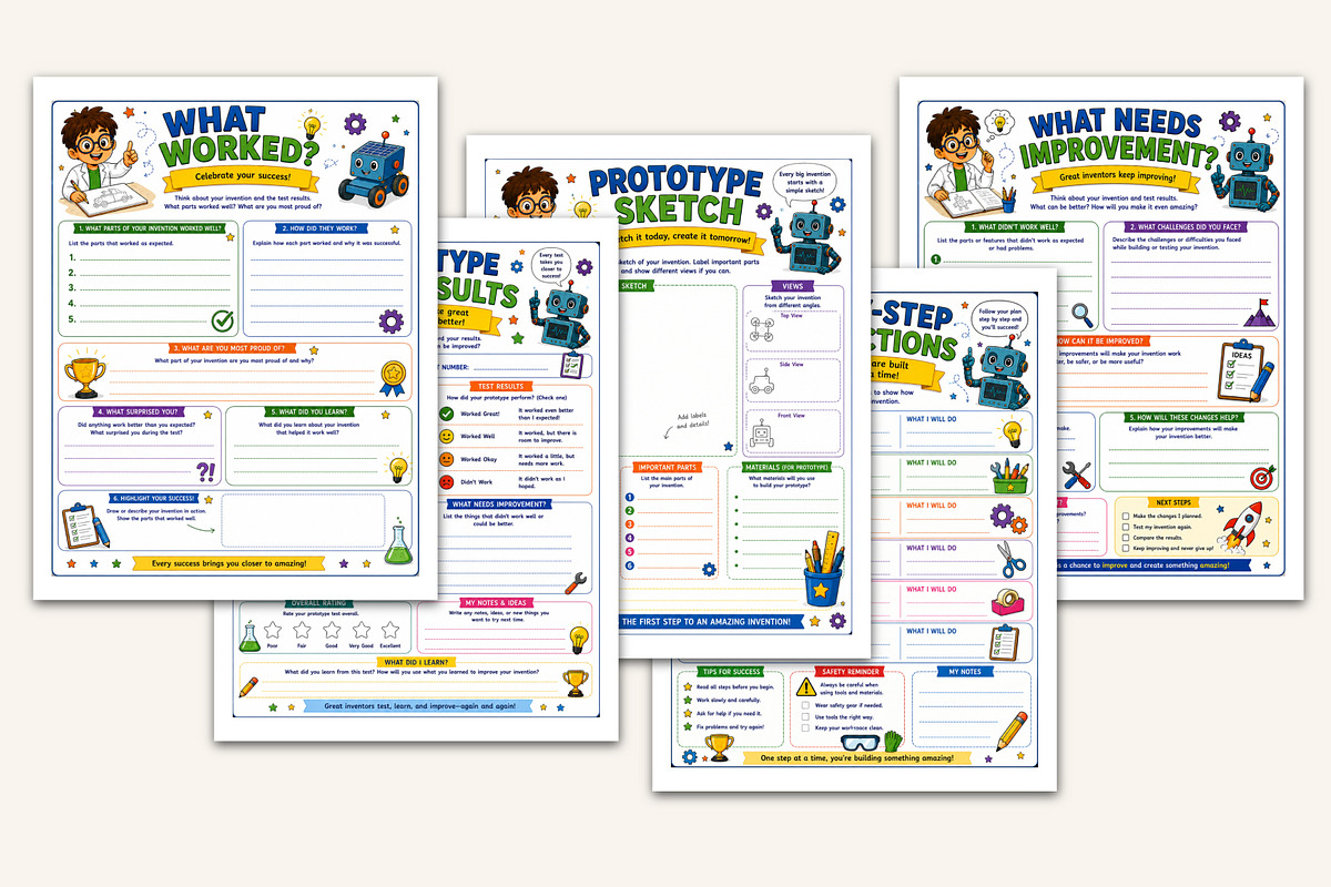 Inventor's Workbook for Kids, a Stationery Template by Designmela01 (Photo 3 of 5)