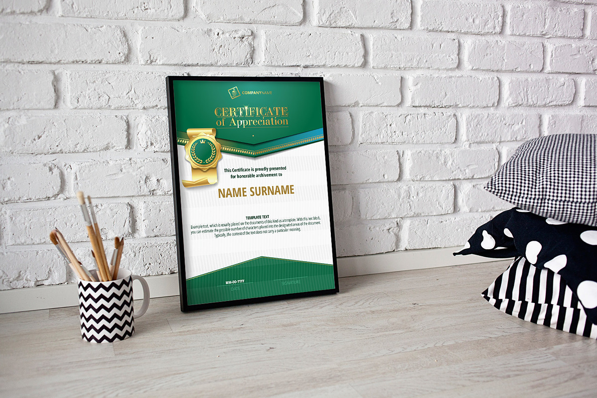 Appreciation Certificate Templates, a Stationery Template by inshader (Photo 3 of 18)