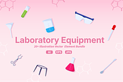 Laboratory Equipment Vector Bundle, an Object Graphic by Artnivora.Std (Thumbnail 1 of 3)