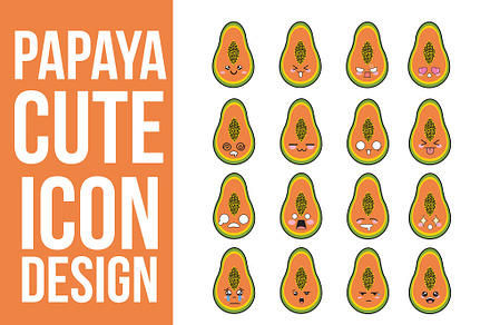 Papaya Cute Icons Design