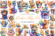 Cute Rainbow Baby Cats PNG, an Illustration by SinaCreation (Thumbnail 1 of 5)