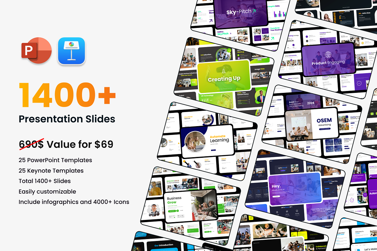 1400+ Presentation Slides Bundle, a Presentation Template by Hammad Arif (Photo 1 of 17)
