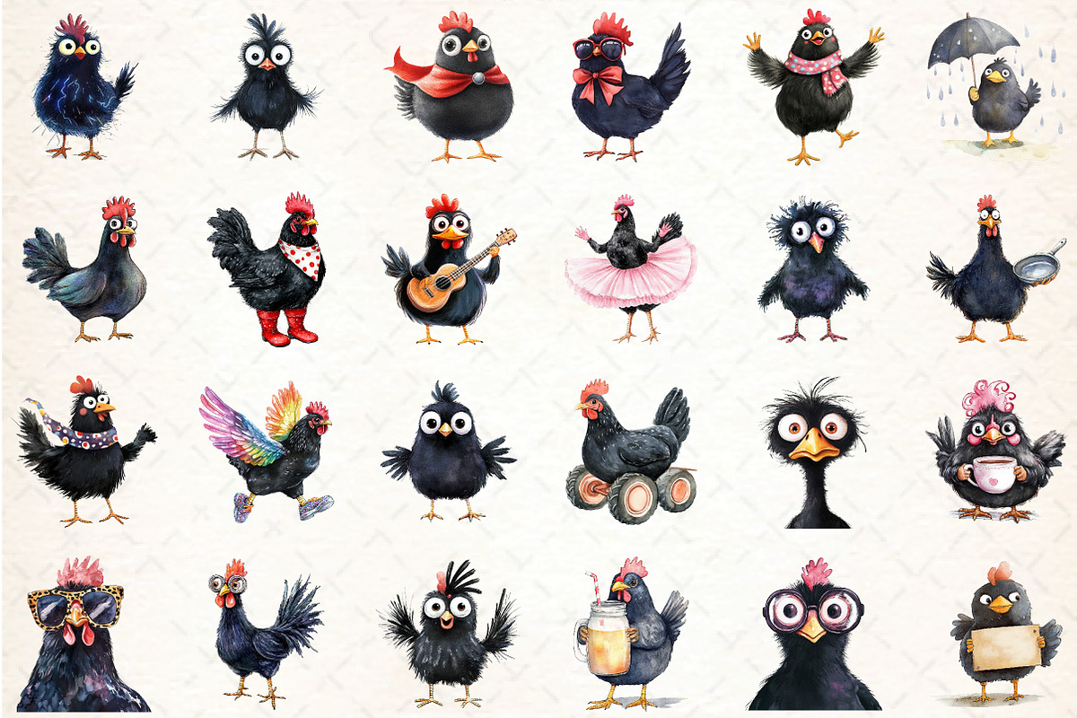 Quirky Funny Black Chicken Sublimati, an Illustration by DreamCafeArt (Photo 3 of 3)