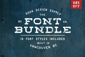 60% OFF Font Bundle - 14 Font Styles