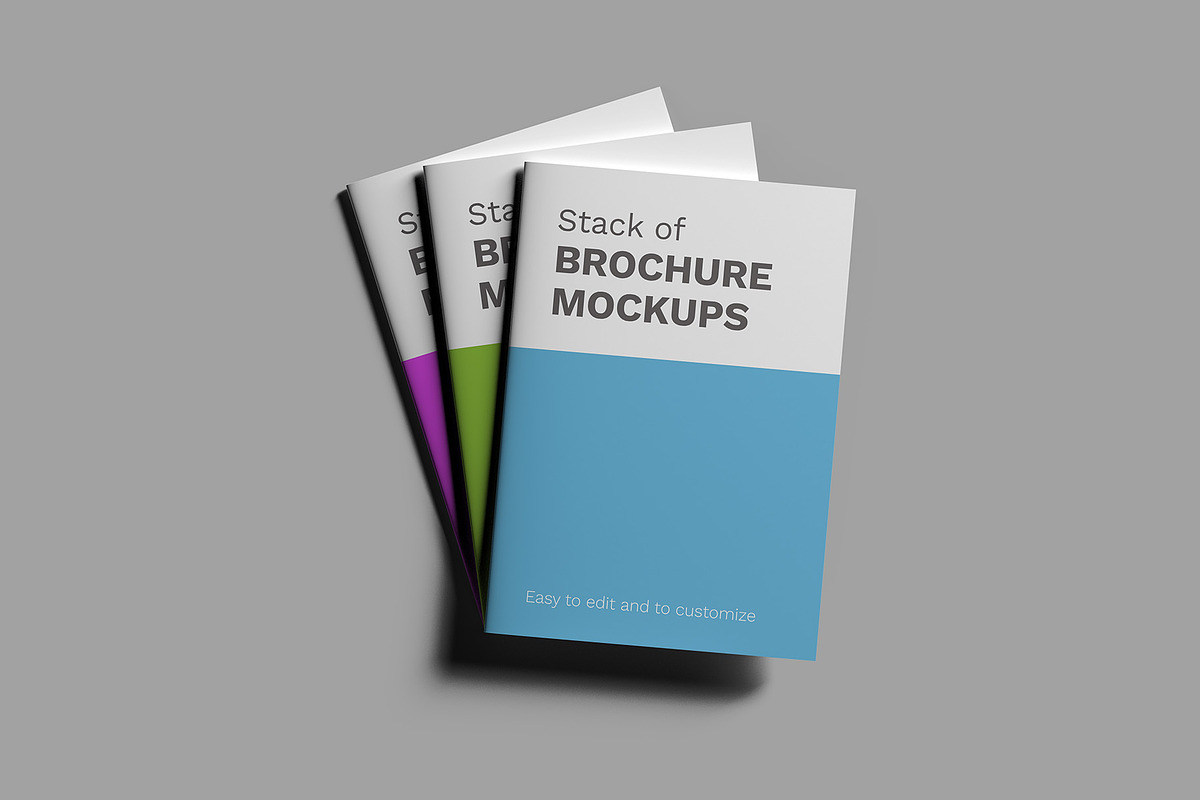 Stacked Brochure Mockup Kit 11 Views, a Books & Magazine Mockup by Illusiongraphic (Photo 4 of 28)