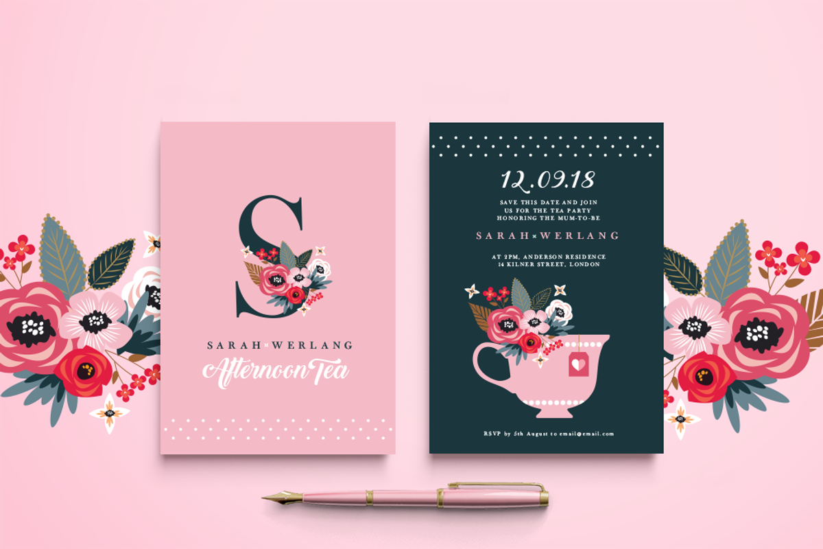 Afternoon Tea Invitation, an Invitation Template by Werlang Paper (Photo 2 of 4)