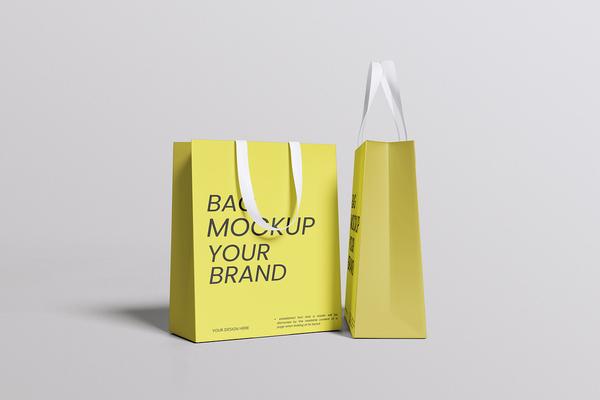 High-Quality Shopping Bag Mockups, a Packaging Mockup by swsi-studio (Photo 2 of 6)