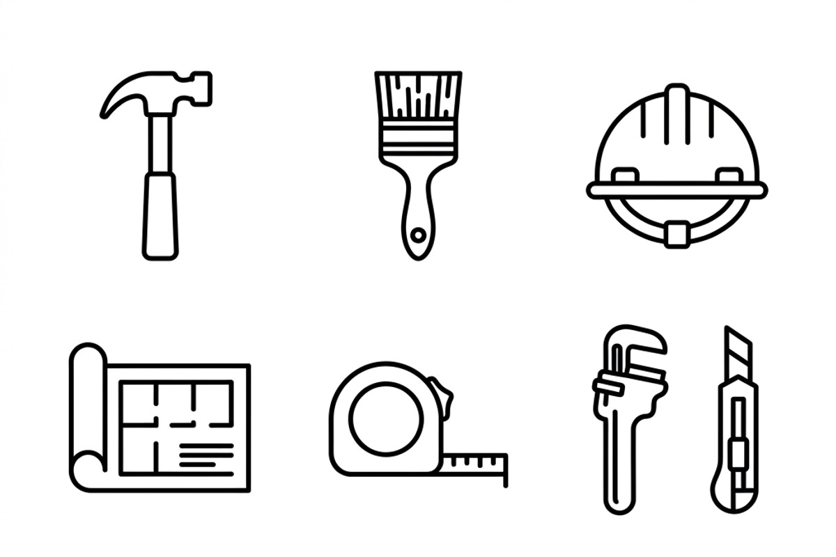Interior Design Studio Icon Set, an Outline Icon by adenpinkstore (Photo 4 of 12)