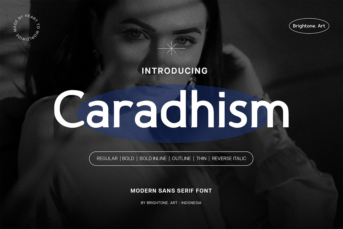 Caradhism - Modern Sans Serif Font, a Sans Serif Font by Brightone (Photo 1 of 9)