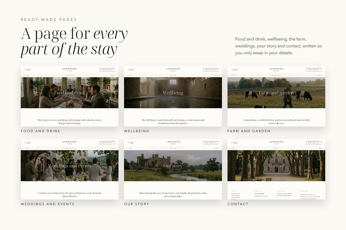 Larkmoor Luxury Hotel Theme, a WordPress Template by Tomasz Ganclerz (Photo 5 of 19)