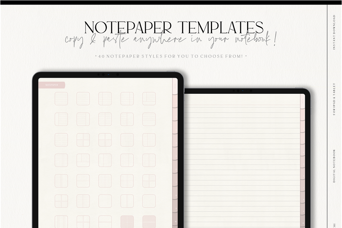 Digital Nude Paper Texture Notebook, a Stationery Template by MainichiDesign (Photo 6 of 10)