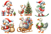 Christmas Silly Goose Clipart Bundle, an Illustration by Designworld (Thumbnail 3 of 6)