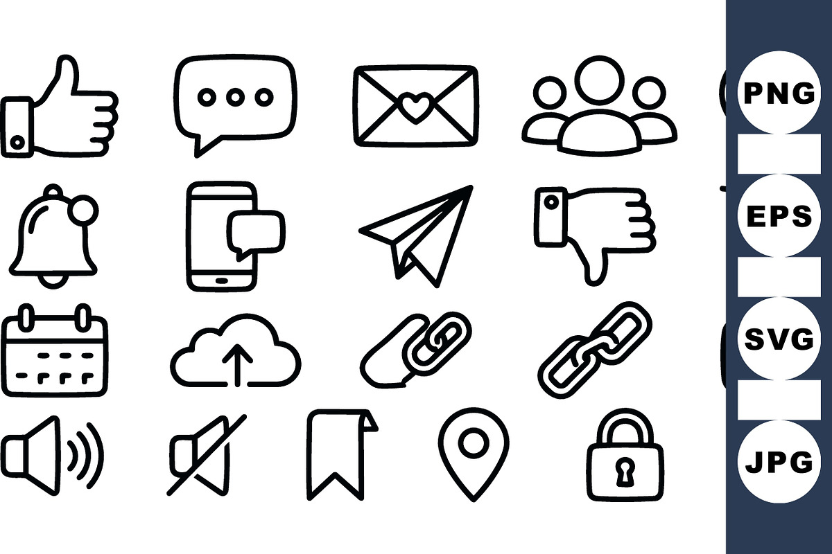 Social Media Icon Clipart Set, an Illustration by designvectx (Photo 3 of 3)