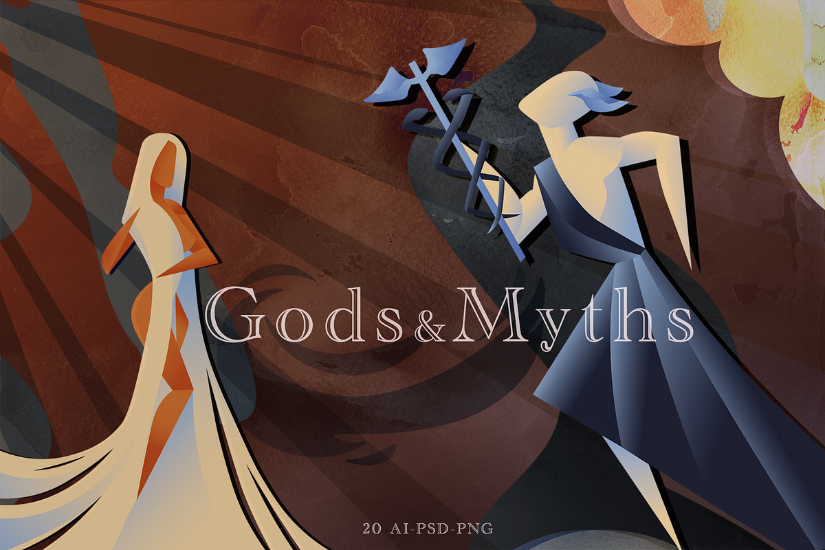 The Gods and Myths vector set, an Illustration by Bcute Design (Photo 1 of 10)