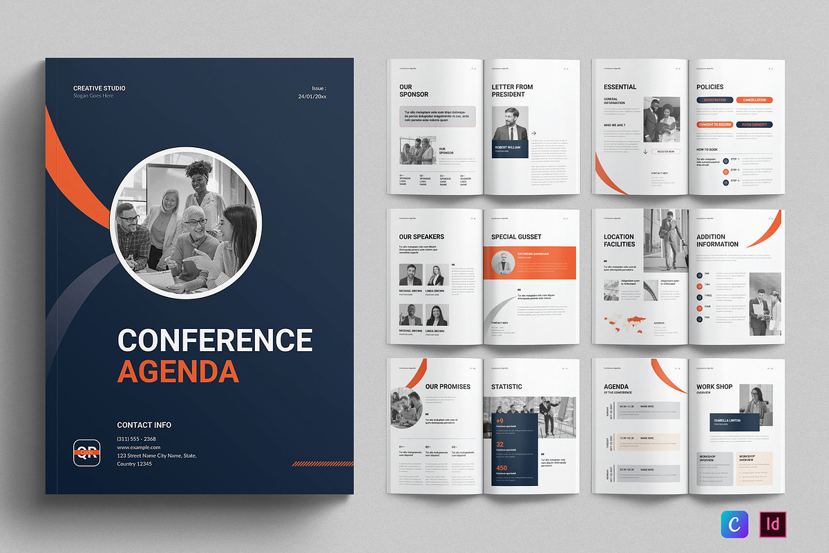 Conference Agenda Template, a Brochure Template by E-Type (Photo 1 of 7)