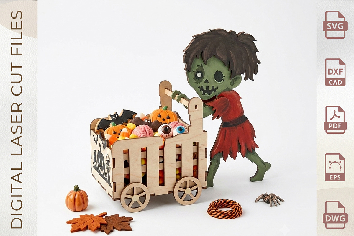 Halloween Candy Box Laser Cut Bundle, an Object Graphic by WoodoraCut (Photo 7 of 14)