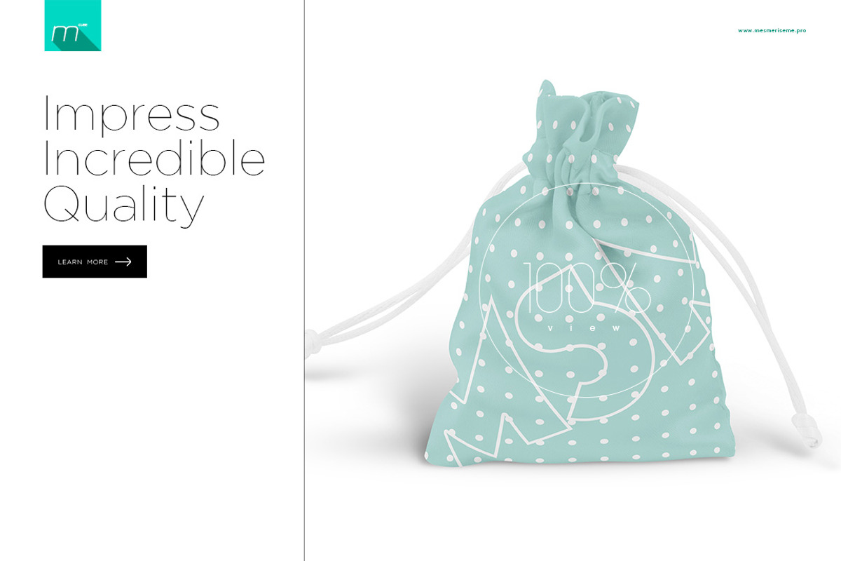 Drawstring Pouch Mock-up, a Product Mockup by BlackMocca (Photo 6 of 6)