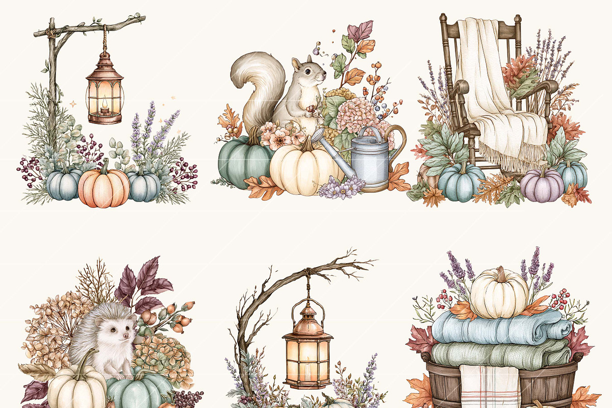 Rustic Autumn Wildlife Clipart, an Object Illustration by BusyDaydesign (Photo 3 of 9)