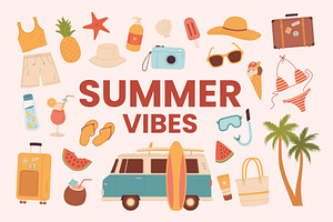 Summer Vibes Vector Clipart